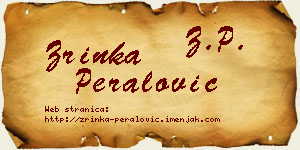 Zrinka Peralović vizit kartica
